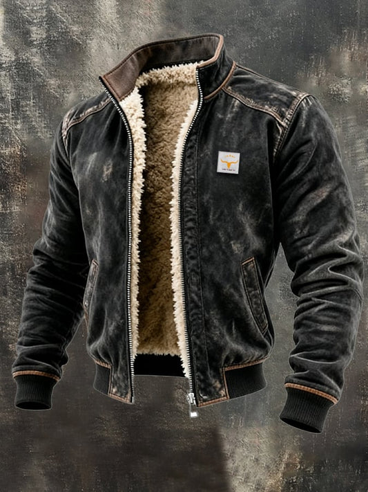 Chaqueta térmica de hombre efecto piel con forro tipo borreguito – vista 1