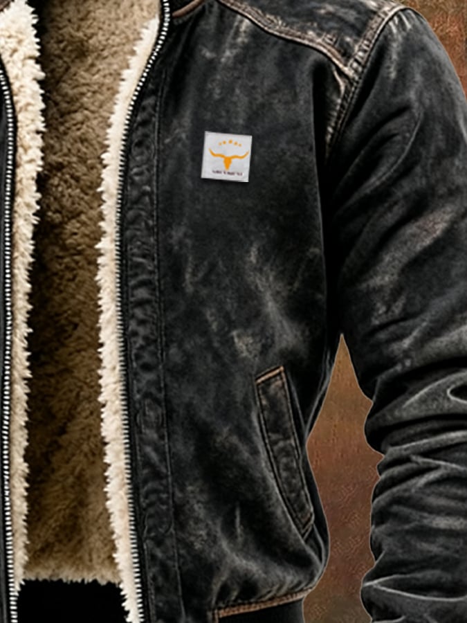 Chaqueta térmica de hombre efecto piel con forro tipo borreguito – vista 4