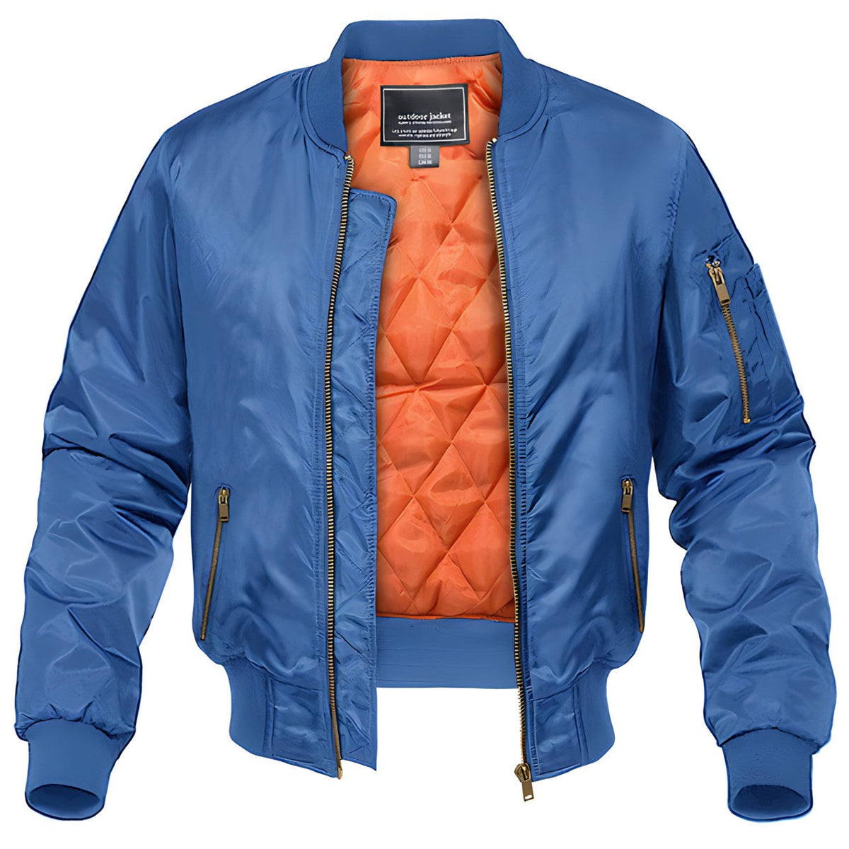 Ángel | Chaqueta Bomber de Hombre Estilo Aviador con Forro Acolchado - Azul