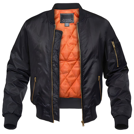 Ángel | Chaqueta Bomber de Hombre Estilo Aviador con Forro Acolchado - Negro