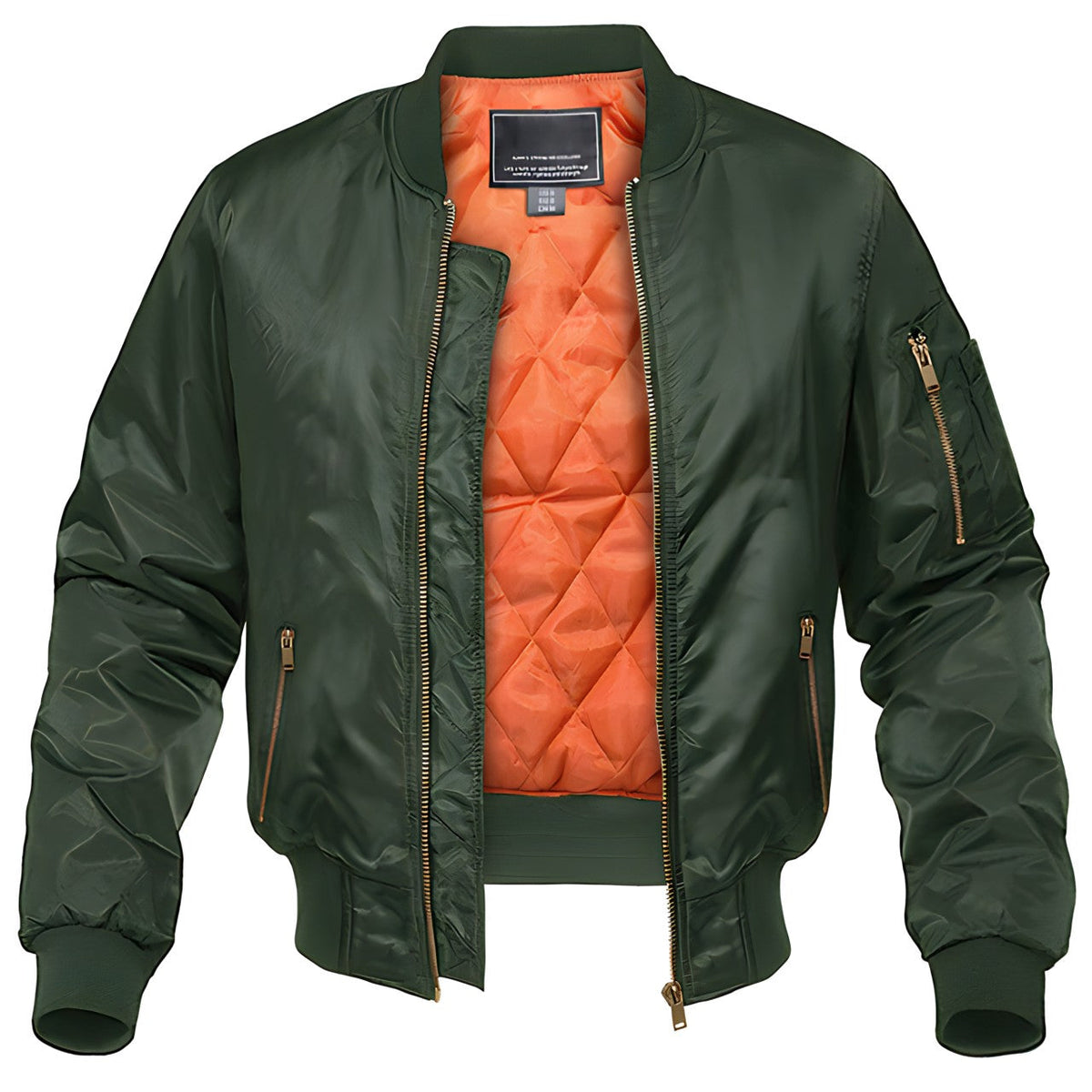 Ángel | Chaqueta Bomber de Hombre Estilo Aviador con Forro Acolchado - Verde oliva
