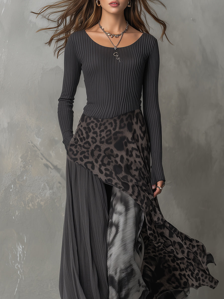 Bárbara | Vestido Maxi Bohemio con Estampado Animal