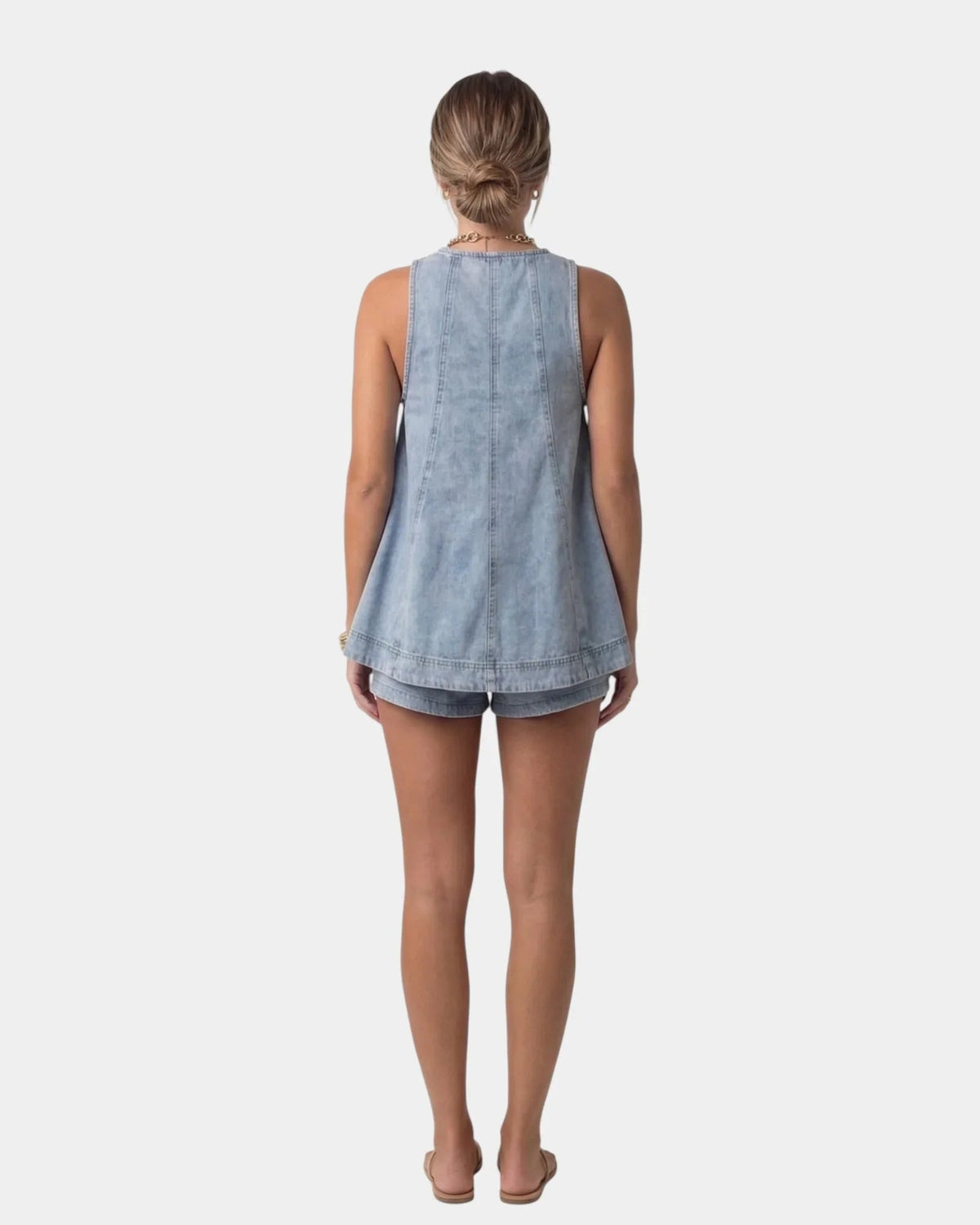 Erell | Conjunto Corto con Blusa de Denim