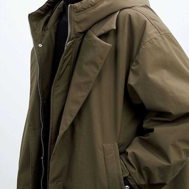 Basilio | Parka Larga para Hombre con Capucha y Solapa