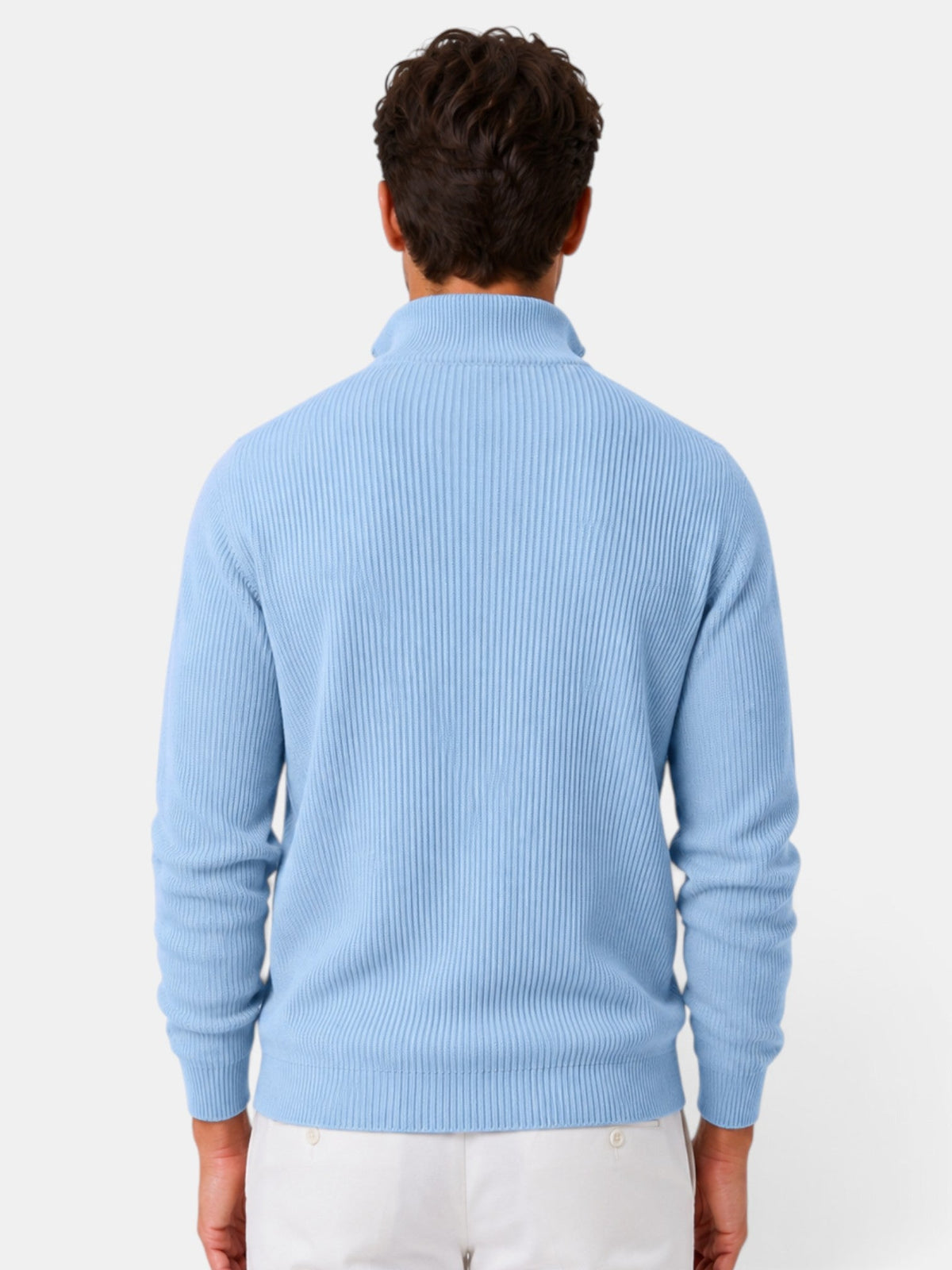 Bernardo | Jersey de Punto Acanalado con Media Cremallera para Hombre