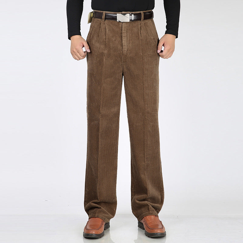 Pantalón de pana de hombre con pinzas y pierna ancha - imagen 1