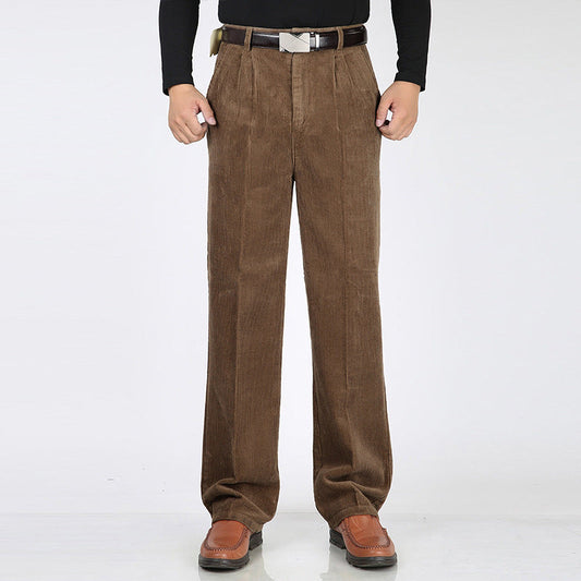 Pantalón de pana de hombre con pinzas y pierna ancha - imagen 1