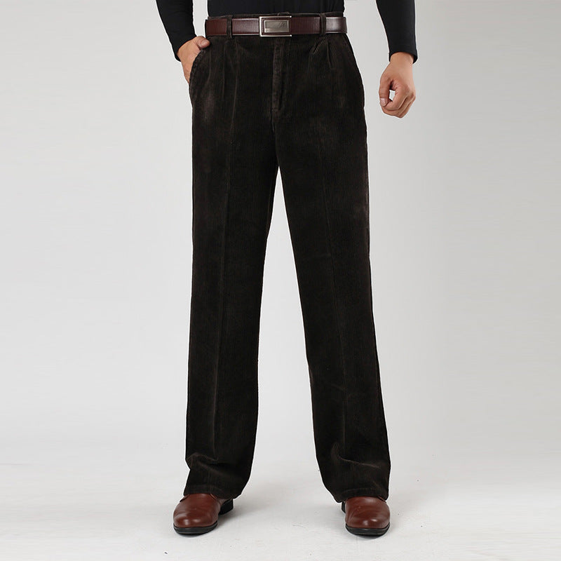 Pantalón de pana de hombre con pinzas y pierna ancha - imagen 4