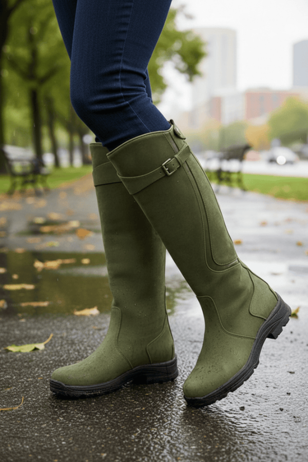 Botas altas de mujer hasta la rodilla con suela firme - Carmela