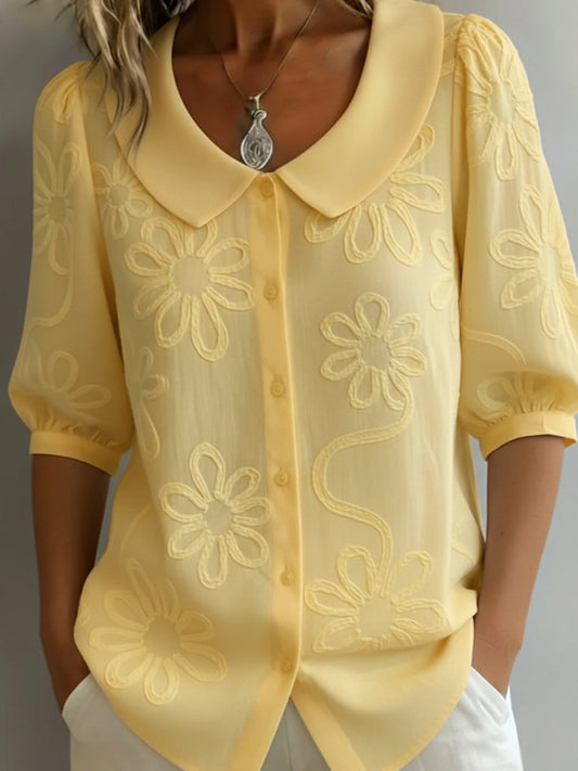 Camille | Blusa Ligera Floral de Elegancia Natural