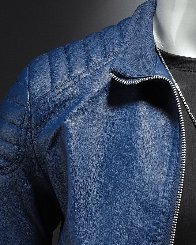 Dámaso | Cazadora Motera Efecto Piel con Hombros Acolchados para Hombre