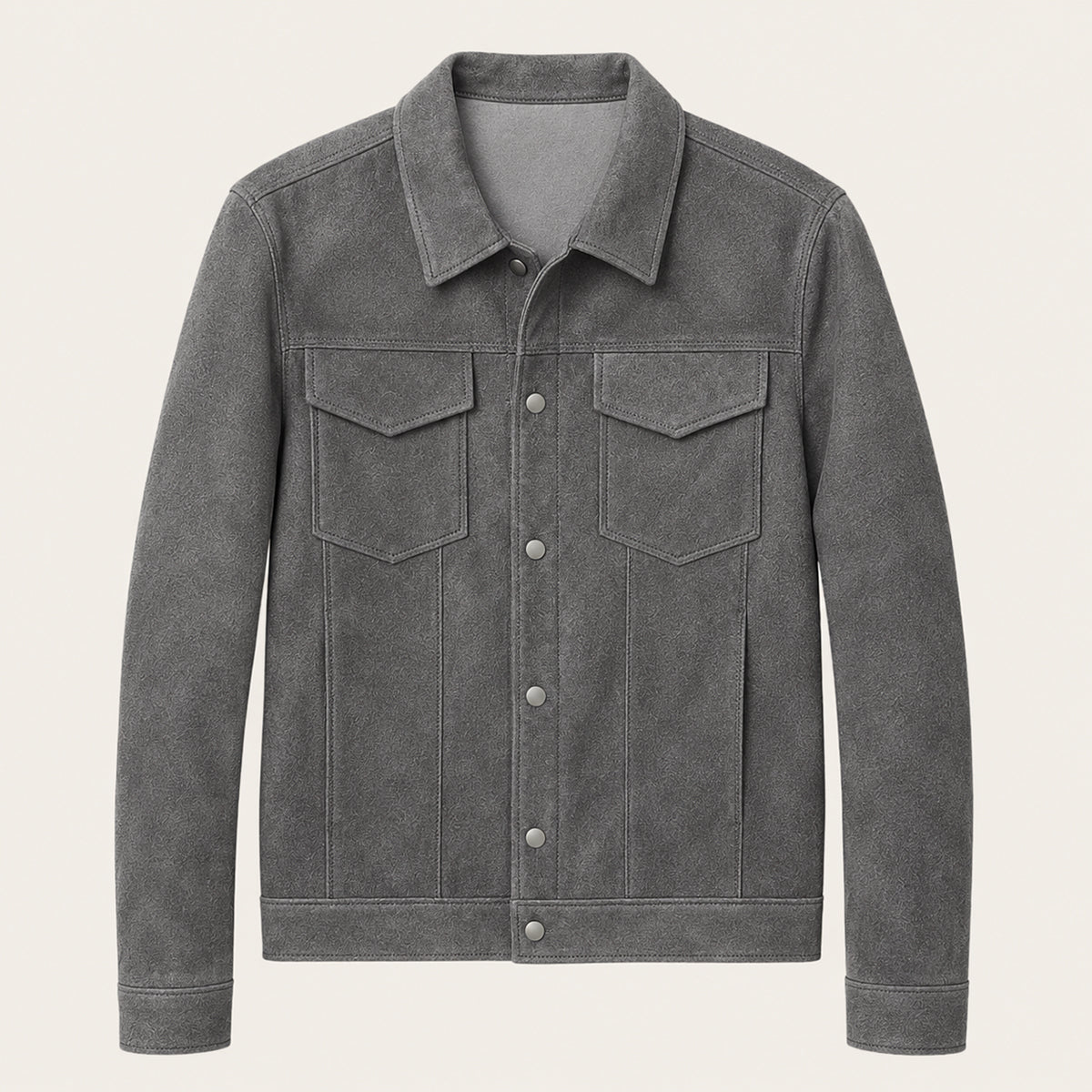 Damián | Chaqueta Camionera de Hombre Efecto Ante con Botones de Presión - vista 5
