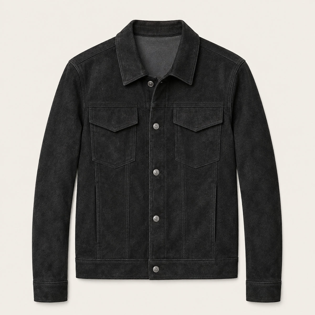 Damián | Chaqueta Camionera de Hombre Efecto Ante con Botones de Presión - vista 7