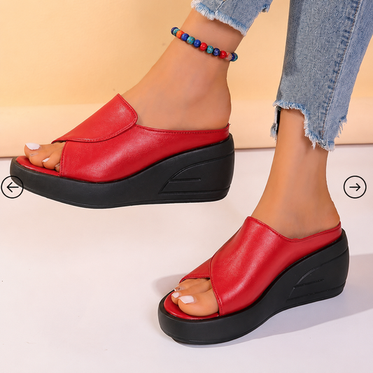 Sandalias cuña cómodas mujer sin cordones amortiguadas