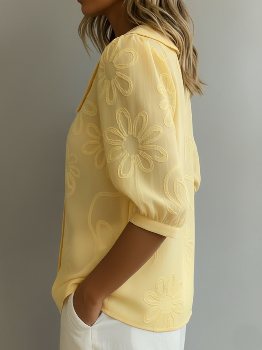 Camille | Blusa Ligera Floral de Elegancia Natural