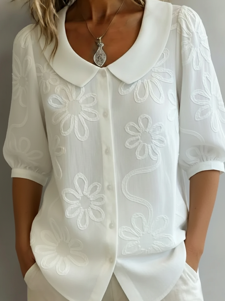 Camille | Blusa Ligera Floral de Elegancia Natural