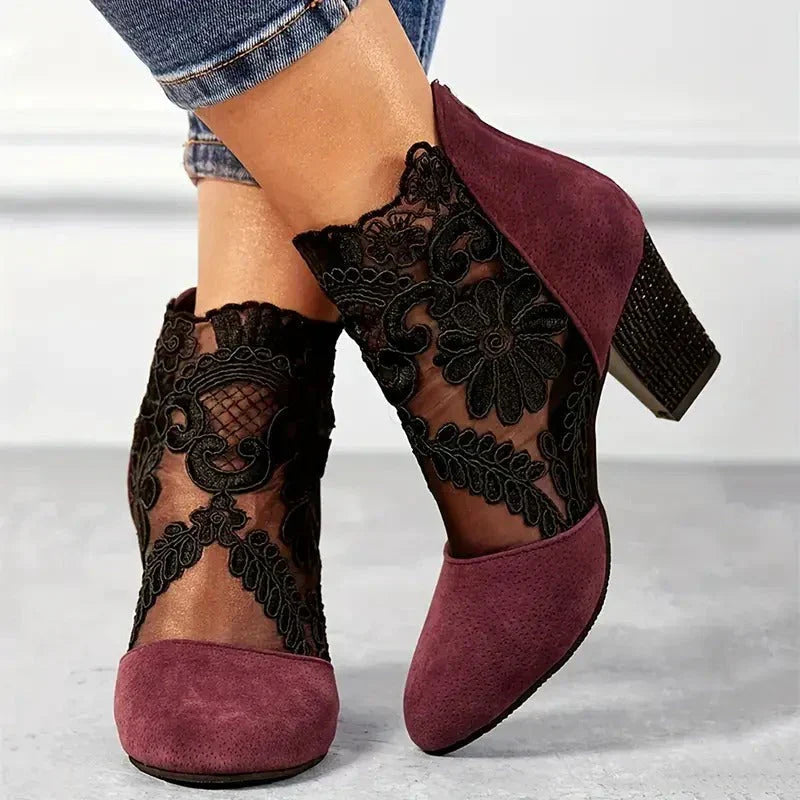 Zapatos tacón transpirables mujer puntera ancha