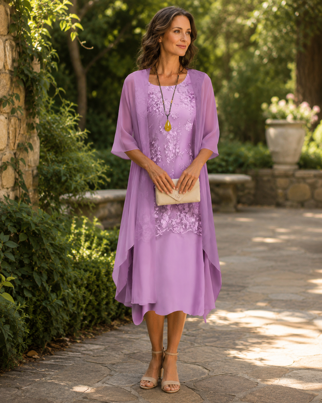 Eleanor | Vestido Elegante de Gasa de Dos Piezas