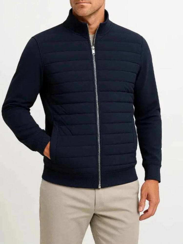 Ezequiel | Chaqueta Híbrida de Hombre Acolchada con Mangas de Punto - Azul marino