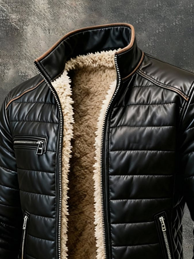Chaqueta cuello alto hombre corte refinado
