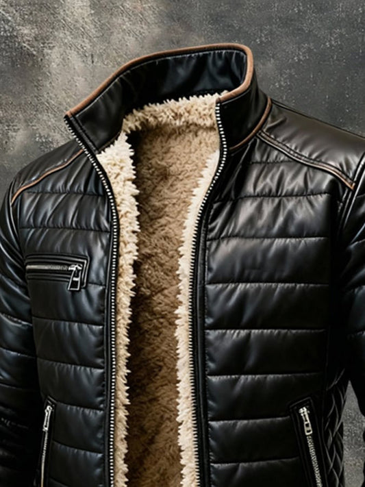 Chaqueta cuello alto hombre corte refinado