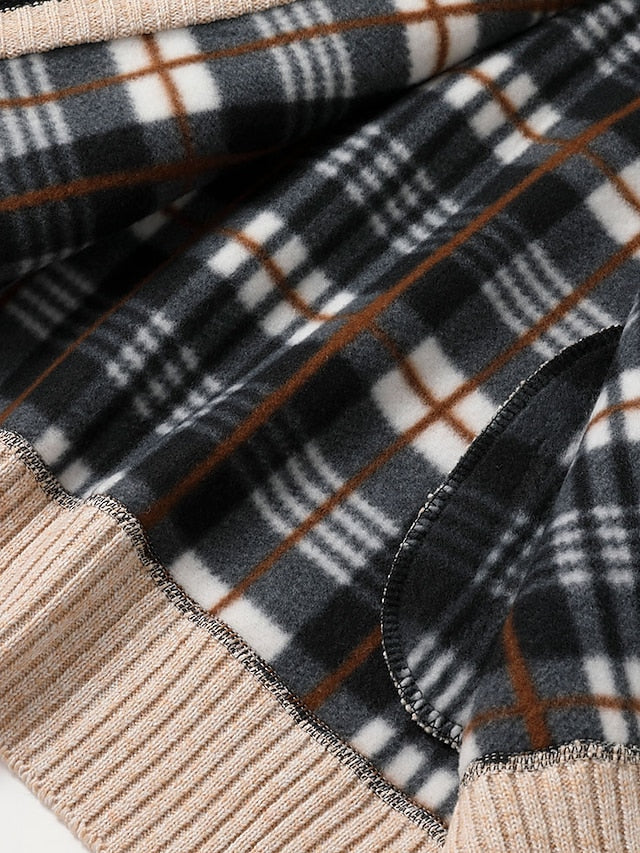 Florencio | Chaqueta de Punto con Cremallera y Forro a Cuadros para Hombre