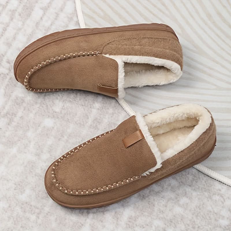 Francisco | Zapatillas de Casa Mocasín para Hombre con Forro Borreguito - Camel