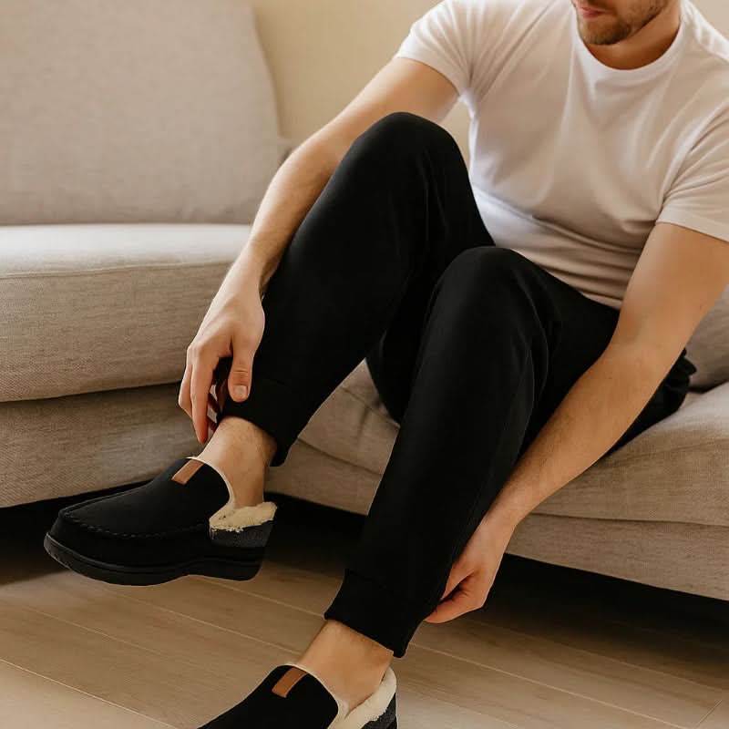 Francisco | Zapatillas de Casa Mocasín para Hombre con Forro Borreguito