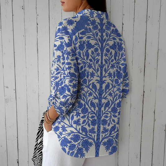 Federike | Blusa de Jardín Azul