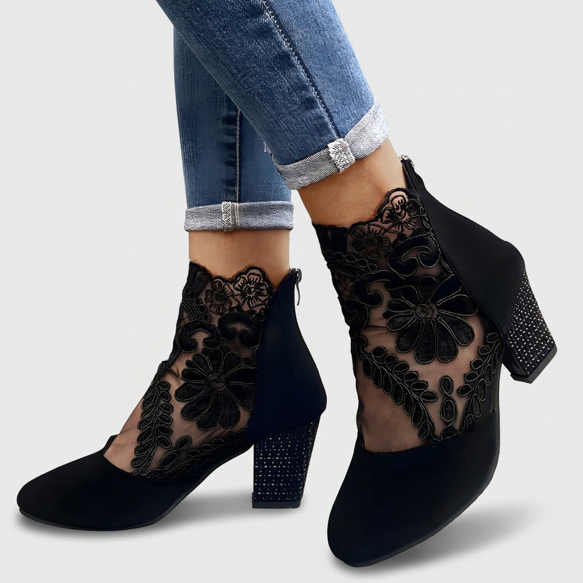 Zapatos tacón transpirables mujer puntera ancha