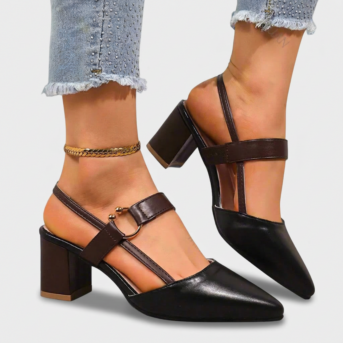 Zapatos tacón bloque mujer cómodos plantilla acolchada