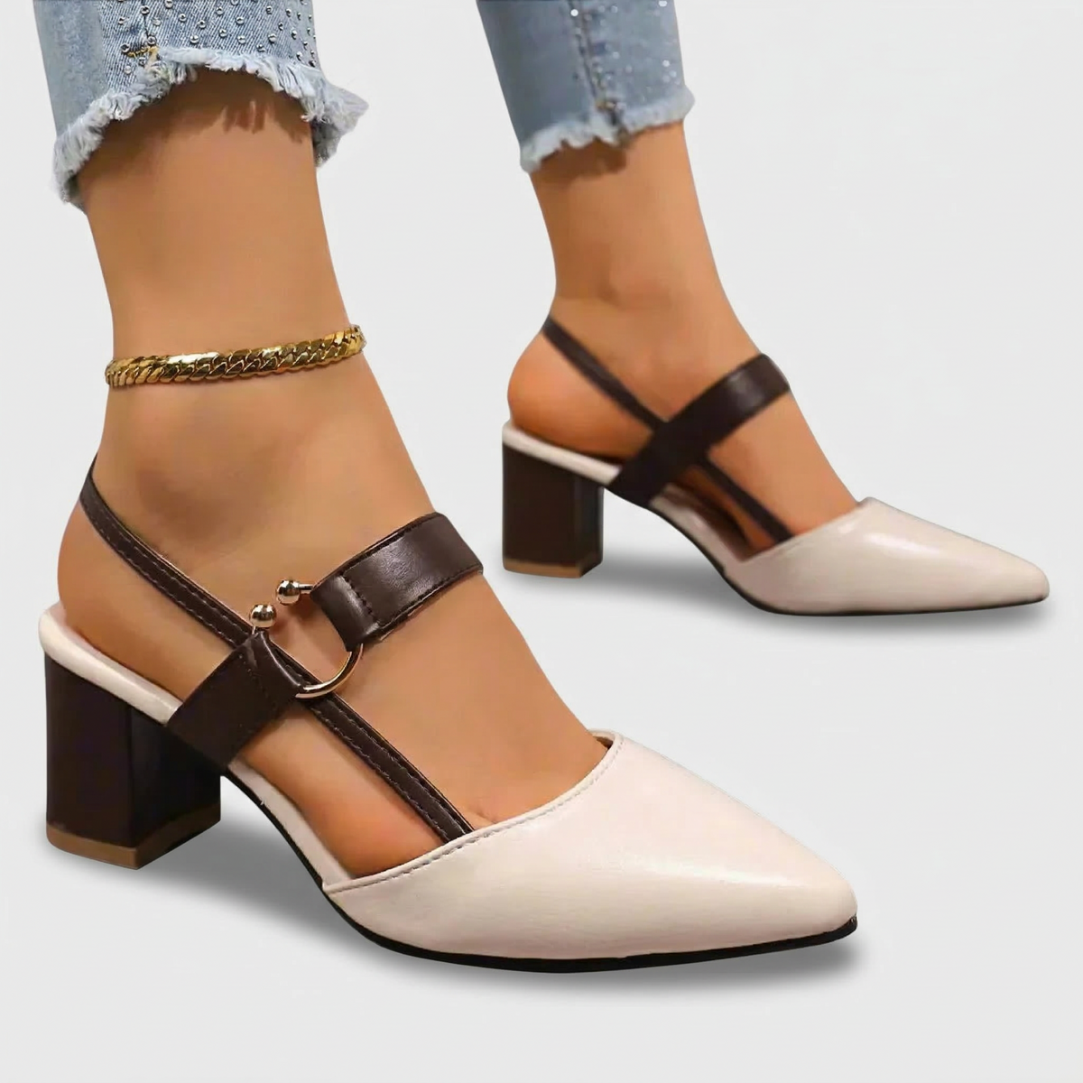 Zapatos tacón bloque mujer cómodos plantilla acolchada