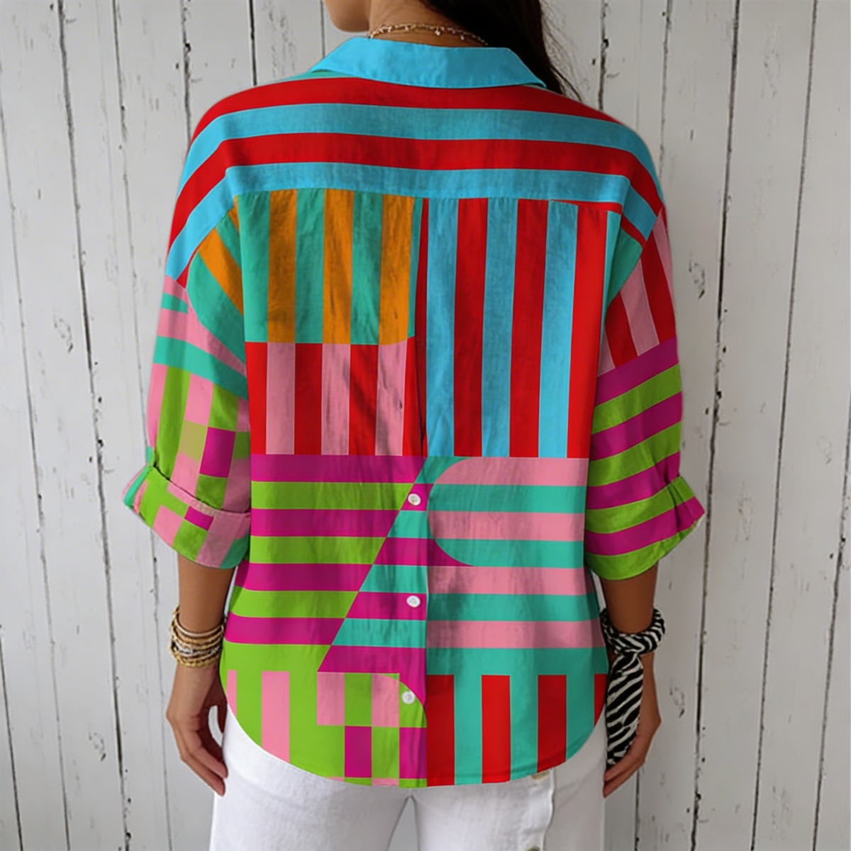 Nanna | Blusa Alegre con Rayas Expresivas