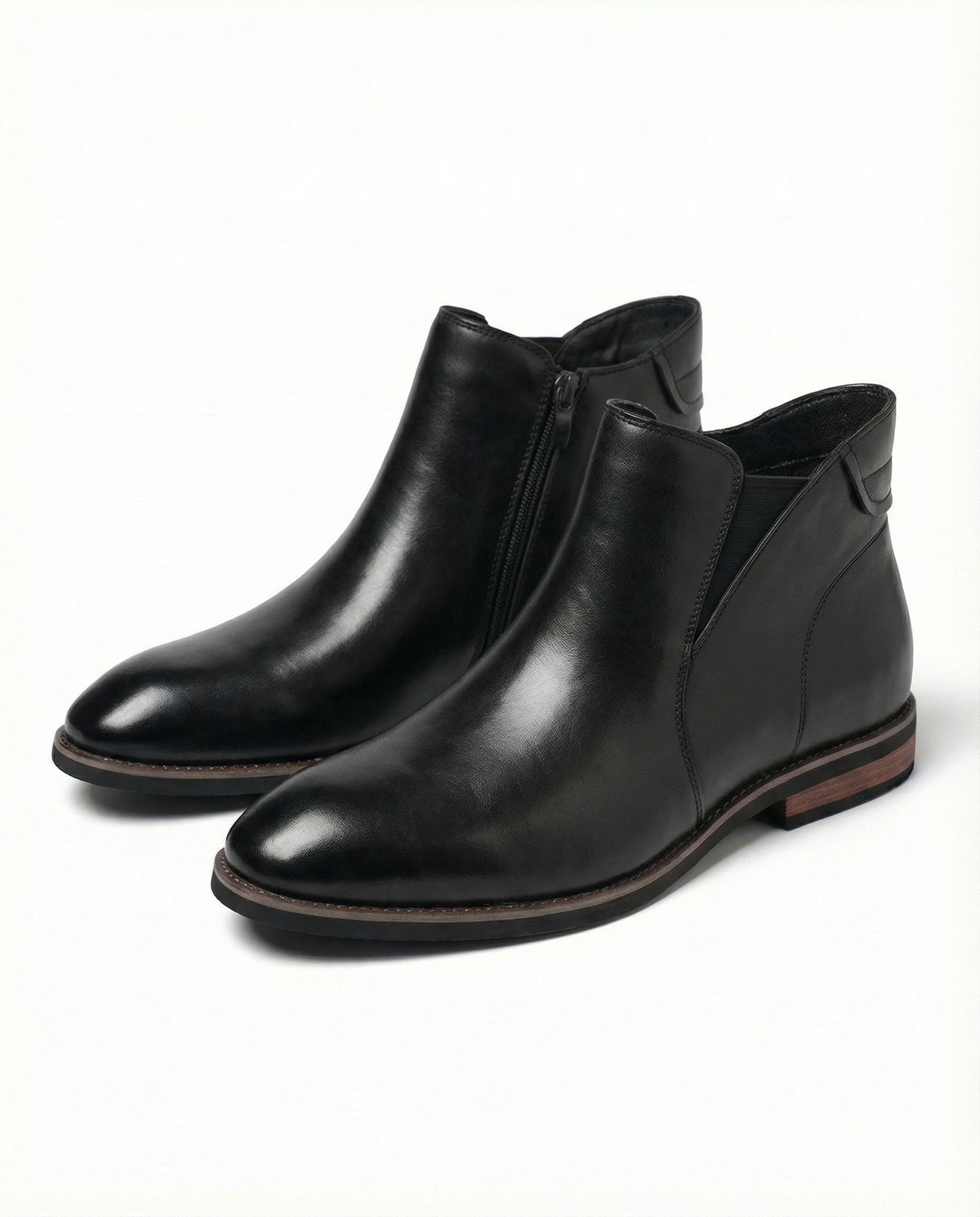 Botines Chelsea hombre efecto piel con cremallera