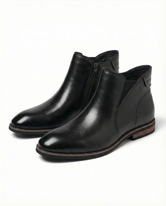 Botines Chelsea hombre efecto piel con cremallera