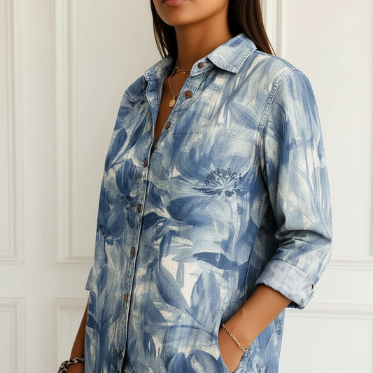 Bega | Blusa de Flores Azules