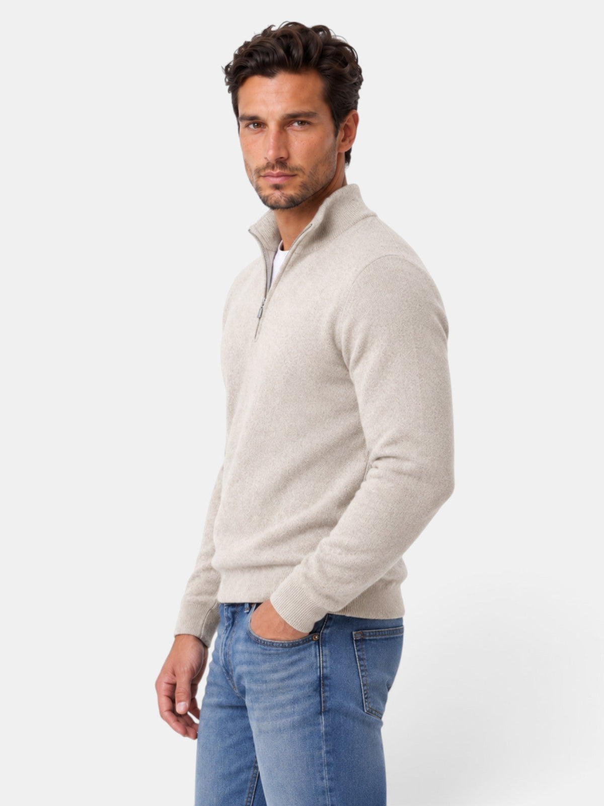 Gaspar | Jersey de Media Cremallera Tacto Lana para Hombre