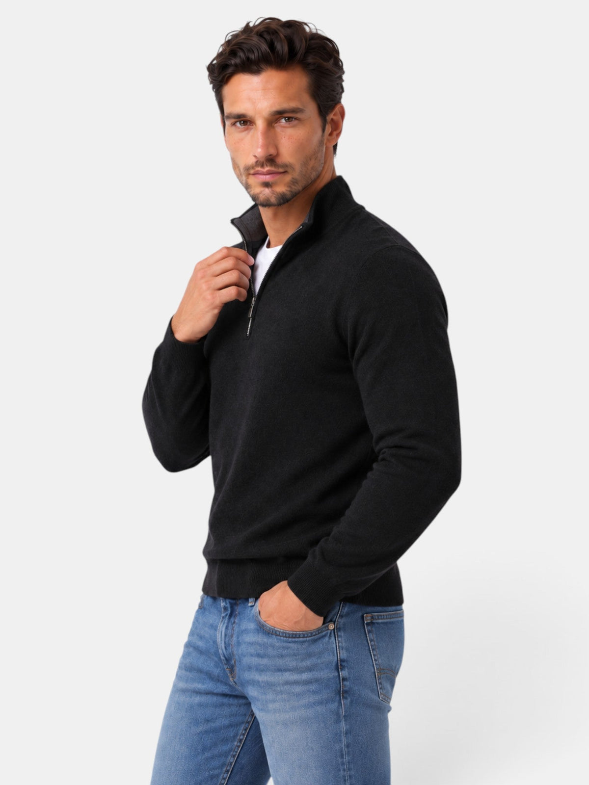 Gaspar | Jersey de Media Cremallera Tacto Lana para Hombre