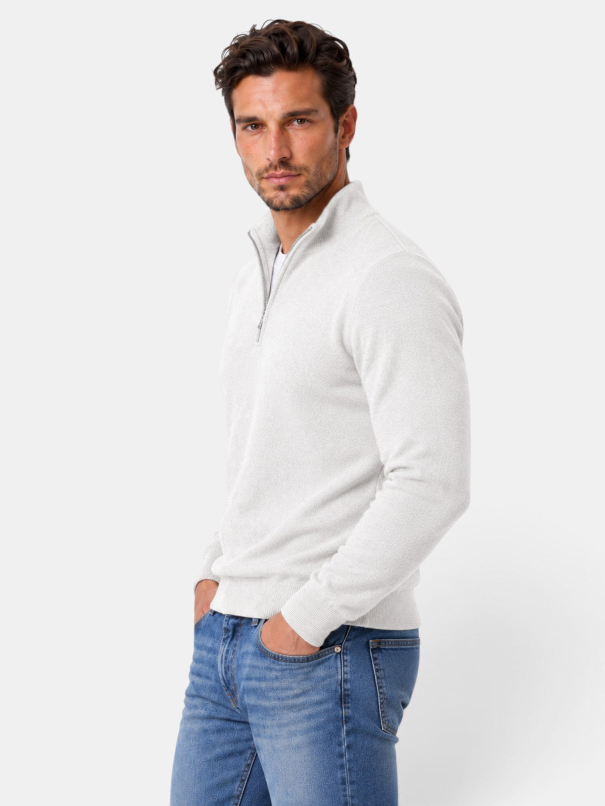 Gaspar | Jersey de Media Cremallera Tacto Lana para Hombre