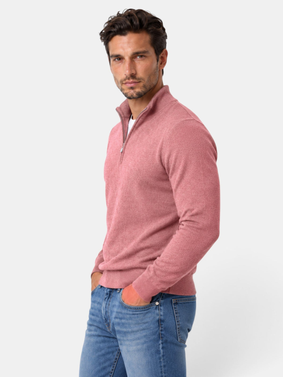 Gaspar | Jersey de Media Cremallera Tacto Lana para Hombre