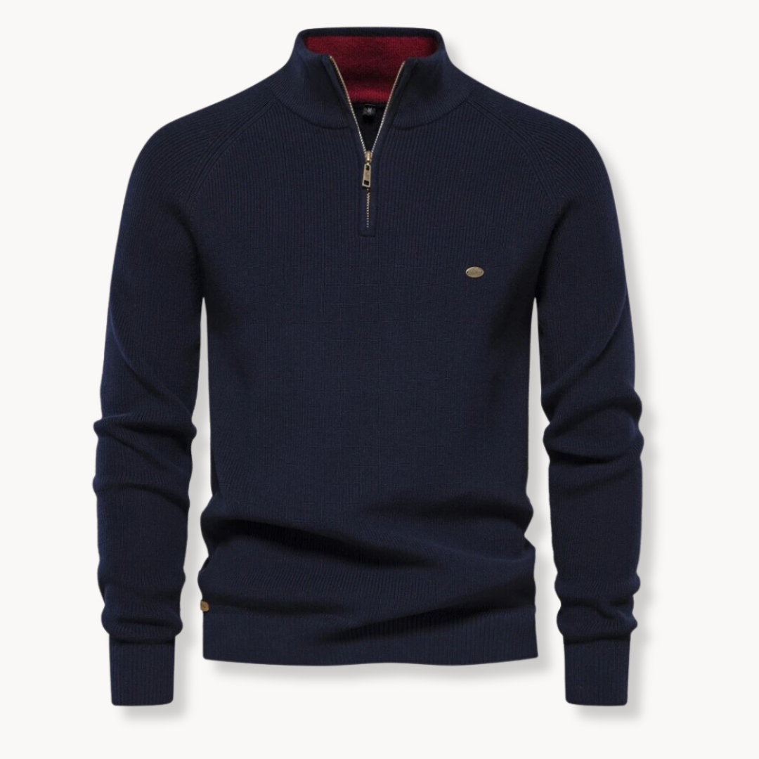 Jersey de hombre con media cremallera y cuello alto - imagen 1