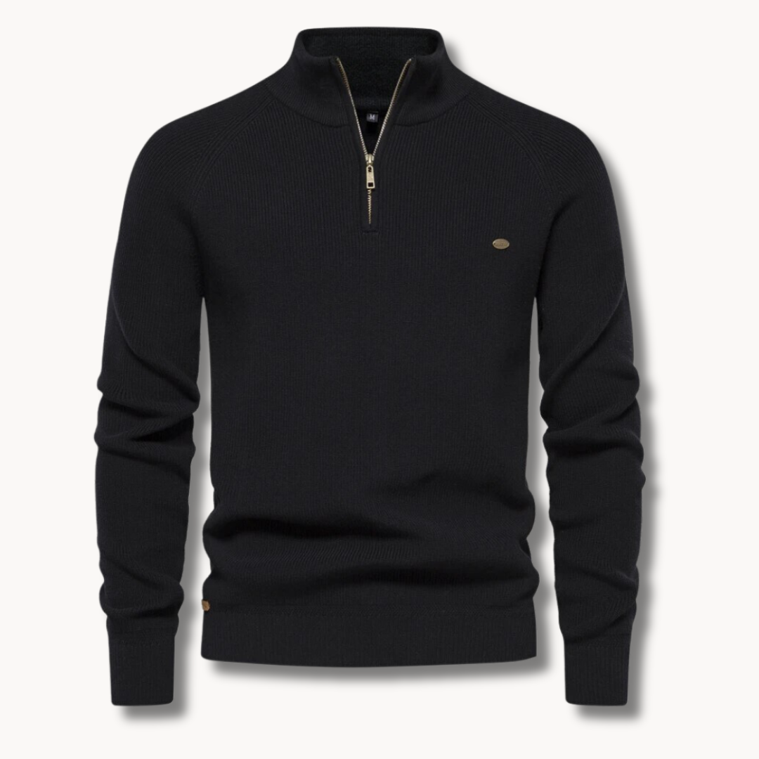 Jersey de hombre con media cremallera y cuello alto - imagen 2