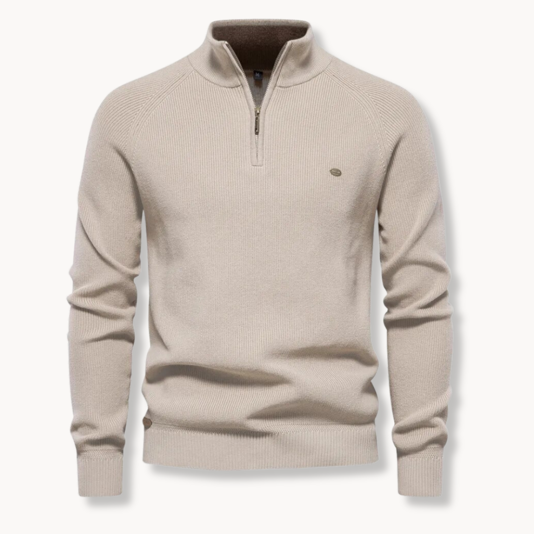 Jersey de hombre con media cremallera y cuello alto - imagen 3