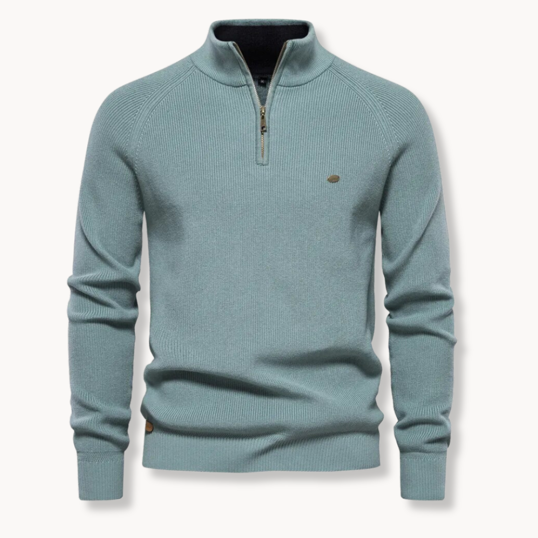 Jersey de hombre con media cremallera y cuello alto - imagen 4