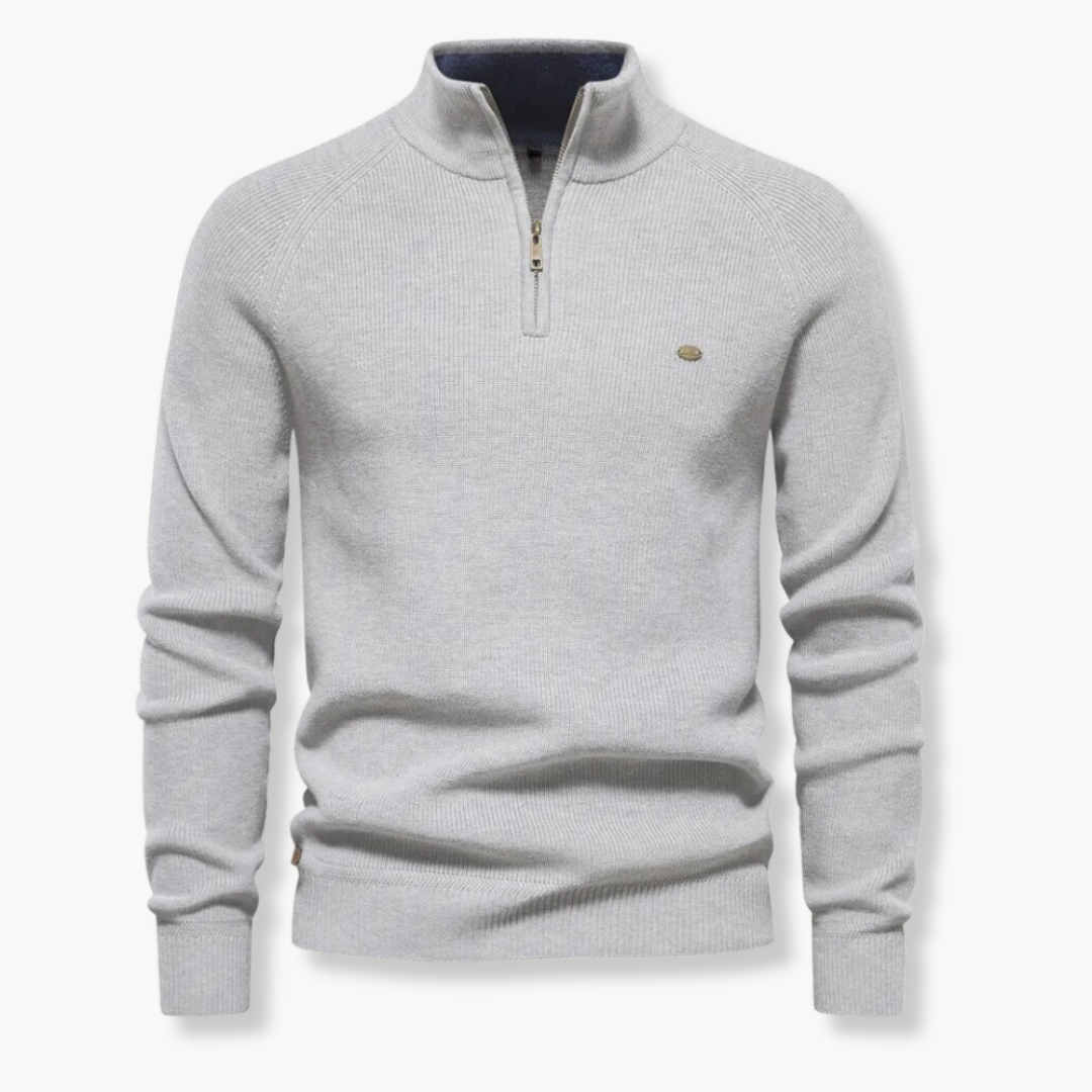 Jersey de hombre con media cremallera y cuello alto - imagen 5