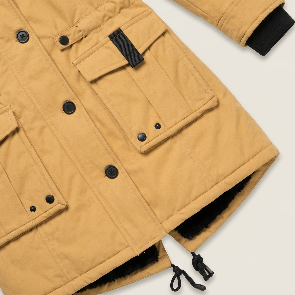 Gertrudis | Parka Acolchada con Capucha de Pelo Sintético y Cintura Ajustable