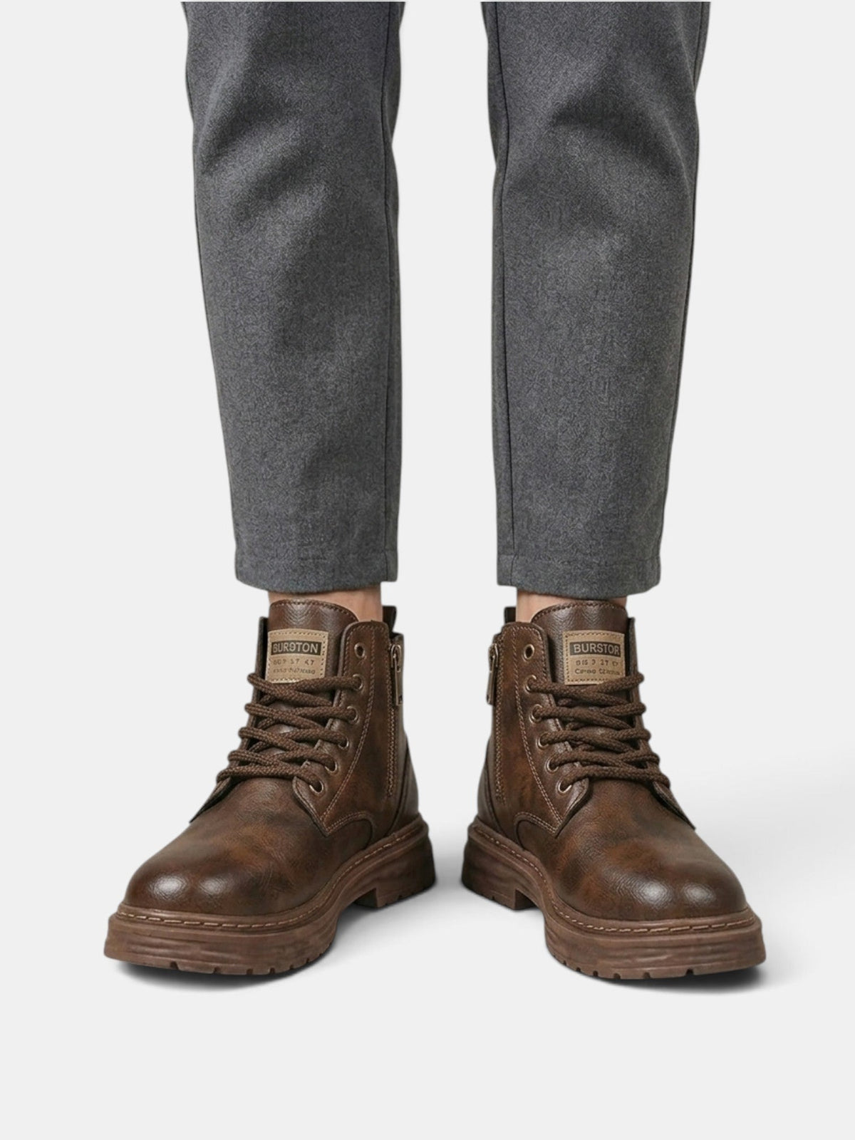 Gervasio | Botas de Hombre Resistentes al Agua con Cordones y Cremallera