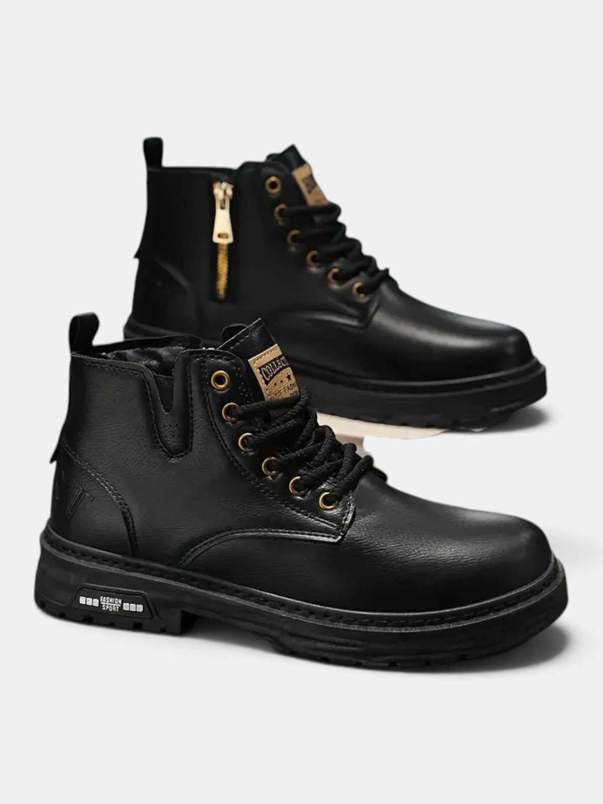 Gervasio | Botas de Hombre Resistentes al Agua con Cordones y Cremallera