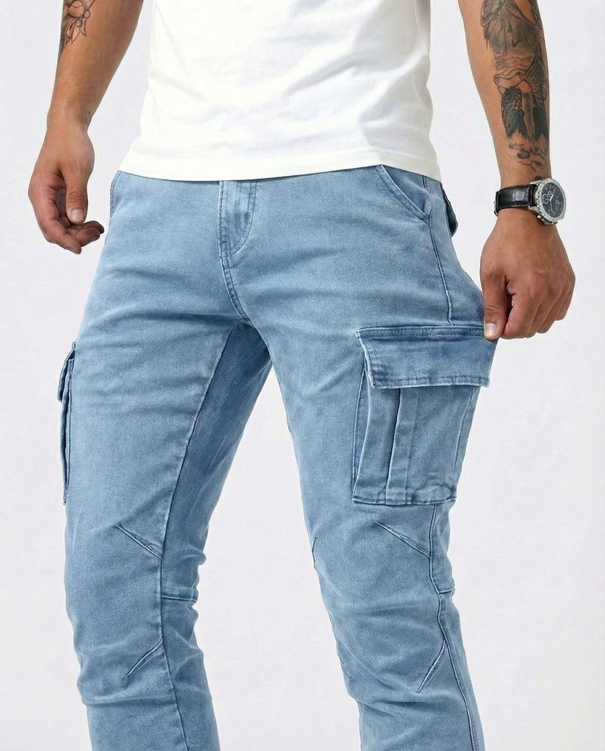 Gregorio | Vaquero Cargo Slim Elástico para Hombre