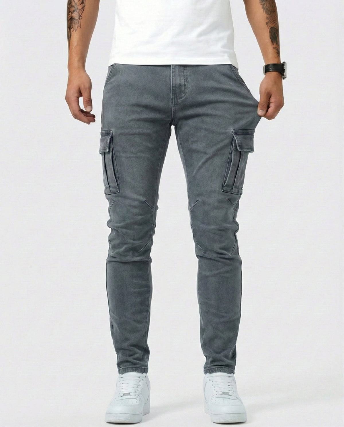 Gregorio | Vaquero Cargo Slim Elástico para Hombre